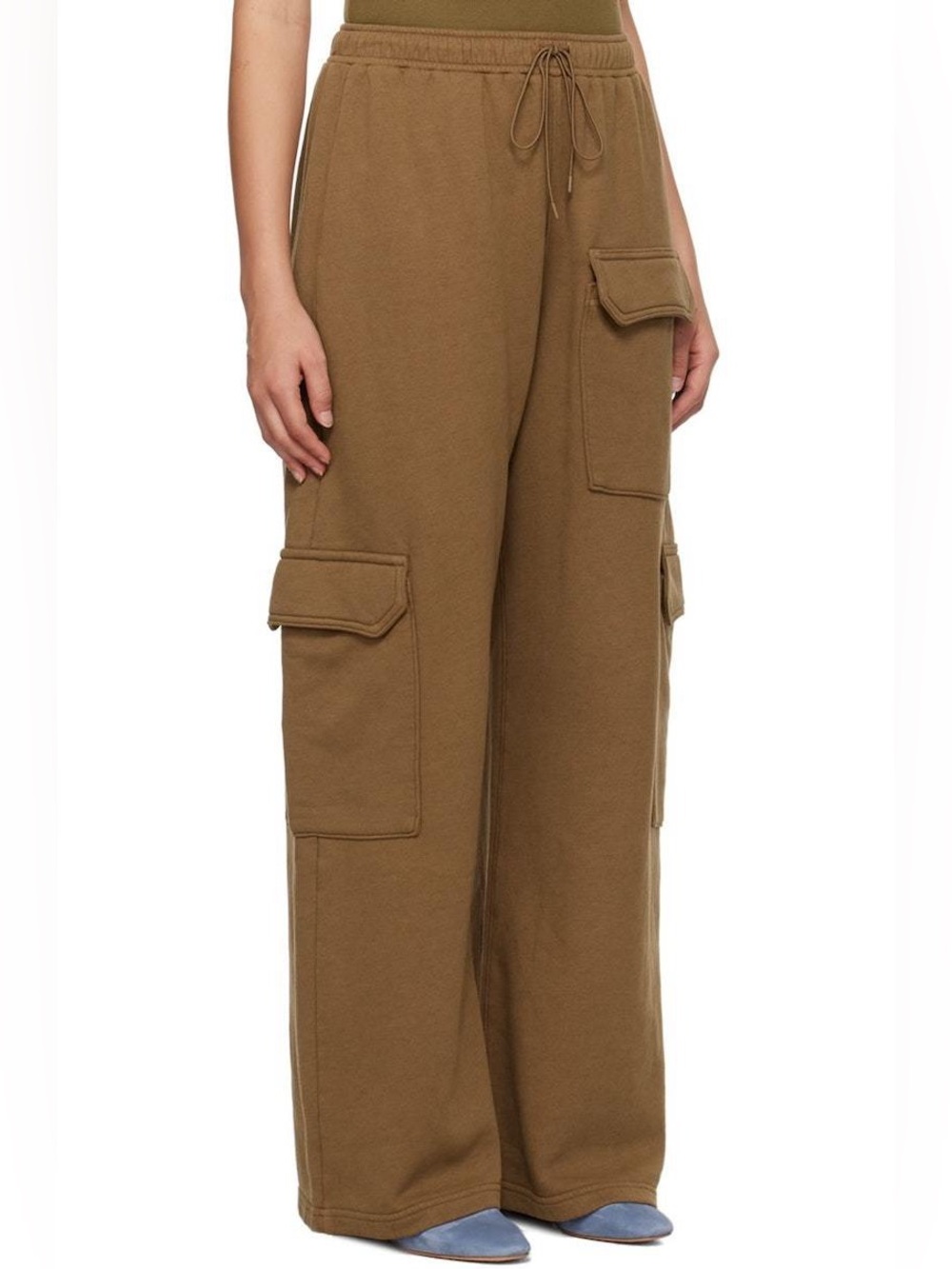 Agolde Ramsey Wide Leg Cargo Sweatpants Brown Size Small Made in USA